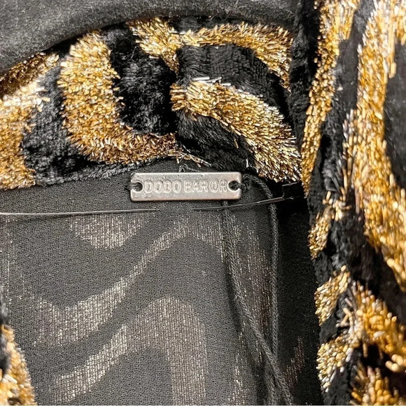 Dodo Bar Or Ava wrap-effect ruched metallic velvet dress size 42 - Picture 6 of 15